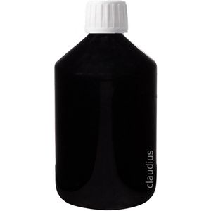 Lege Plastic Fles 500 ml zwart met Witte verzegeldop - set van 10 stuks - navulbaar - leeg