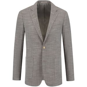 GENTS - Colbert linnenstructuur - Polyblend - Bruin - Maat 52/XL