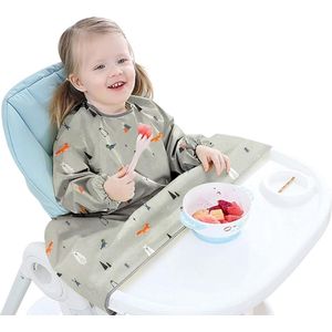 Waterdicht Slabbetje met Lange Mouwen voor Baby's - Overall Eetbescherming | Geschikt van 6 Maanden tot 3 Jaar