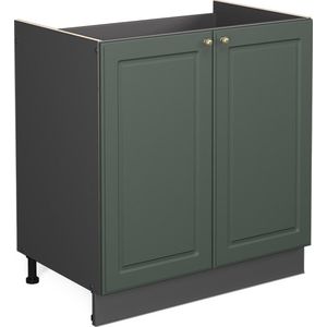 Vicco Fame-Line Keuken Wastafelkast – 80 cm , WB Antraciet Groen-Goud Landhuis , WB Antraciet