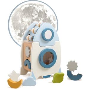 Little Learners - Houten Speelgoed Raket – Peuter – Educatief – Activiteiten Kubus - Vormenstoof - Telraam – Montessori – Jongens – 1 tot 3 Jaar