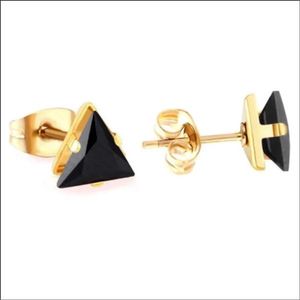 Aramat Jewels Oorbellen - Zweerknopjes Zirkonia Oorbellen Driehoek - Roestvrij staal - Mannen - Kinderen - 3