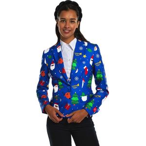 OppoSuits Festivity Blue - Dames Blazer - Kerst Jasje - Blauw - EU34