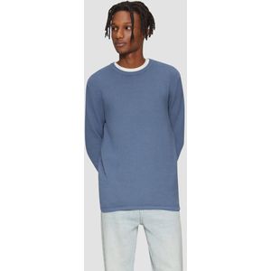 Sweater - Ronde Hals - Lange Mouwen - Geribbelde Structuur - Kledingkleur