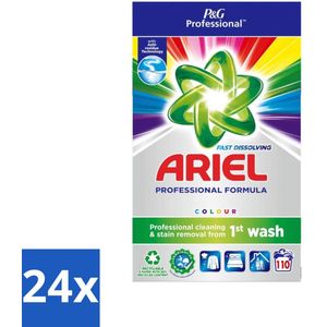 24 x Ariel Professional - Waspoeder - Gekleurde Was - 110 Wasbeurten - Waspoeder - Gekleurde Was - Vlekken Verwijderen - Kleurbehoud - Wasmiddel