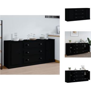 vidaXL Dressoir - 140 x 35.5 x 67.5 cm - 3-delige set - Keukenkast