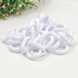 50 Stuks 3cm Duurzame Haarelastiekjes - Wit - Haaraccessoire - Voor Meisjes - Haarsieraad - Staart