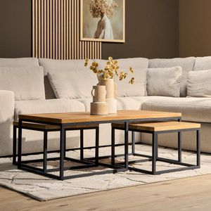 StarFurn Salontafel Denver Set van 3 Rechthoek Naturel