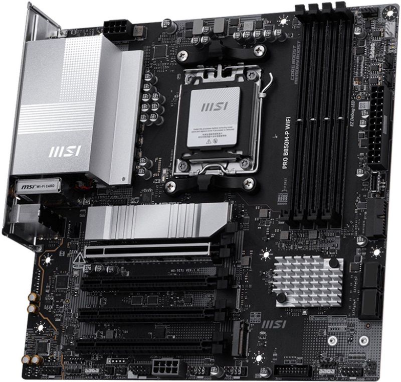 MSI - PRO B850M-P WIFI - Moederbord - Zilver - PCIe 5.0 - Wi-Fi 7