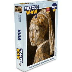 Puzzel Meisje met de parel - Oude meesters - Mozaïek - Legpuzzel - Puzzel 1000 stukjes volwassenen