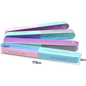 WiseGoods Luxe Set Nagelvijlen - Nagelvijl - Nagel Vijl - Bufferblok - Nagelverzorging - Verzorging Nagels / Kunstnagels - 5stk