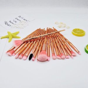 20 stuks- Make-up Borstel set-Rose goud-Kwasten-Borstels-Make-up-Vegan-Beauty