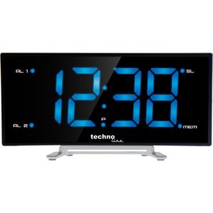 Technoline WT460 KLOK - WEKKERRADIO - blauwe cijfers