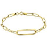 Lucardi - Paperclip - Armband - Geelgoud - 14 Karaat - 19 cm