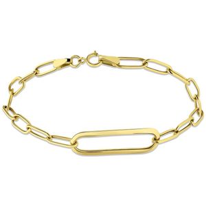 Lucardi - Paperclip - Armband - Geelgoud - 14 Karaat - 19 cm