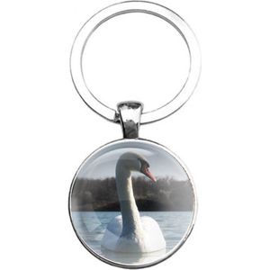 Sleutelhanger Glas - Zwaan