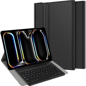 Cazy Hoes met Toetsenbord geschikt voor iPad Pro 13 2024 (7th Gen) - Qwerty Spaanse indeling - Zwart