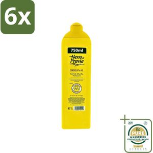 Heno De Pravia - Douchegel - Original Geur - 750 ml - Voordeelverpakking - 6 stuks - Heno de Pravia - Original geur