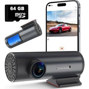 Tech Essentials® Dashcam M1 Pro - GPS WiFi APP - 1296P Full HD Resolutie - Incl.64GB Micro SD-Kaart - 1.43 inch Mini Scherm - Hardwired - Voor Auto - Videorecorder - Camera - Vrachtwagens