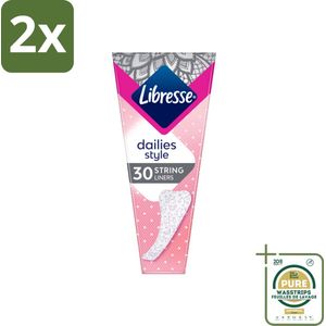 Libresse – Inlegkruisjes – Fresh String – Voor stringslips – 30 Inlegkruisjes - Voordeelverpakking - 2 stuks - Comfort - Hygiëne