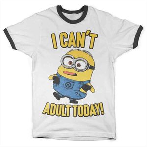 Minions - I Can't Adult Today Heren Tshirt - S - Wit
