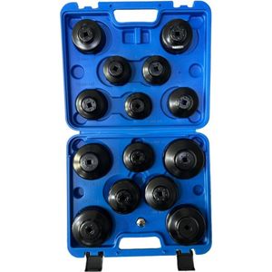 HAWEK - 15 Delig Oliefilter Doppenset – Professionele Gereedschapset voor Benzine en Dieselvoertuigen