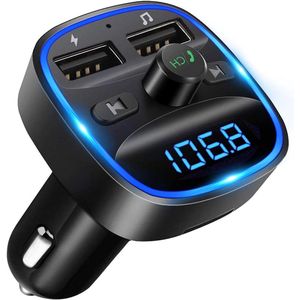 Bluetooth FM-zender voor in de auto- muziekadapter voor autoradio -handsfree Bluetooth - systeem -voor sigarettenaansteker in de auto - 2 USB-poorten-ondersteunt SD-kaart-USB-sticks