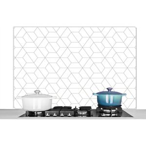 Spatwand - Achterwand keuken - Design - Keuken - Patronen - Zwart - Wit - Geometrie - 120x80 cm