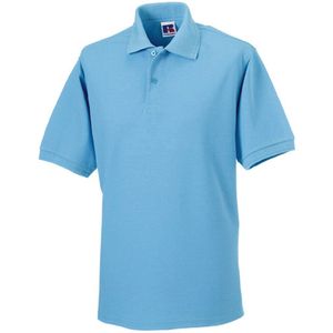Men's Hardwearing Polycotton Poloshirt 'Russell' Sky Blue - 3XL