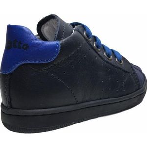 Falcotto bumper effen lederen veter sneakers Star Navy Blauw  mt 20