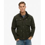 Superdryvoor mannen. M5012190A Merchant Wax Racer Jacket zwart (S), Casual, Katoen