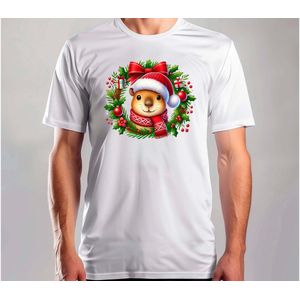 Capy met Kerstmuts - T Shirt - MerryChristmas - ChristmasVibes - Funny - Sarcasm - VrolijkKerstfeest - Kerstmis - Grappig - Sarcasme - Capybara - Capy