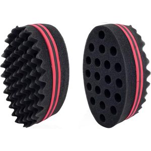 Magic Curl Sponge - 2 Pieces - Grote Gaten - Dreadlocks - Haar Twist Sponge - Magic Haar Vlechten