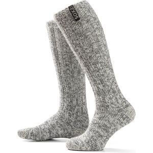 SOXS.co® Wollen sokken | SOX3163 | Grijs | Kniehoogte | Maat 47-52 | Jet Black label