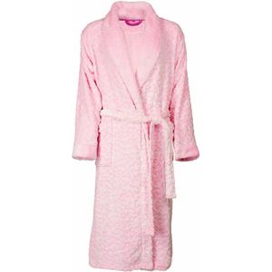 Irresistible Dames Badjas - Fleece - Sjaalkraag - Roze - Maat L