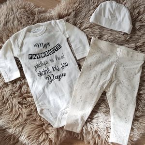 Newborn Baby Kleding Set tekst - Jongens en Meisjes Romper - Kraamcadeau - Babyshower Cadeau - 4-6 Maanden