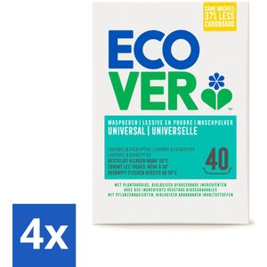 Ecover - Waspoeder Universal - Voor witte & bonte was - 3 kg - 40 wasbeurten - Voordeelverpakking - 4 stuks