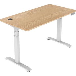 Zit Sta Bureau Elektrisch verstelbaar | 160x70 | wit - eiken | met geheugenfunctie | Bluetooth