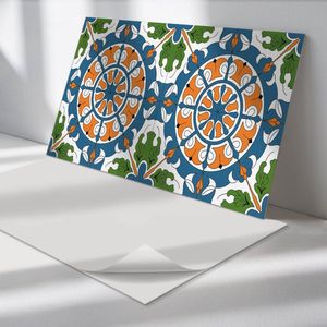 Wallfluent Vinyl Wandpaneel - Decoratief patroon met plantenmotieven Vinyl Wandbekleding - 100 cm x 50 cm - Blauw PVC wandpaneel - 1 stuk - Rechthoekig Wandbekleding Vinyl - Texturen Wandpaneel - Zelfklevend Muurpaneel - Wandpaneel Keuken en Badkamer