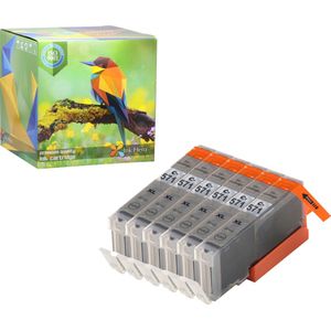 Ink Hero - 6 Grijzen - Inktcartridge / Alternatief voor de Canon CLI-571 PGI-570 PIXMA MG7750, MG7751, MG7752, MG7753, TS8050, TS8051, TS8052, TS8053, TS9050, TS9055