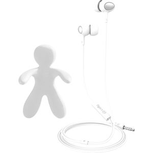 Stereo Oordopjes met Autoverfrisser Set, Wit - Kunststof - Celly