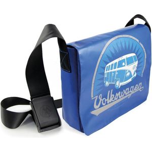 VW T1 Bus Messenger Bag - Vintage Logo/blauw