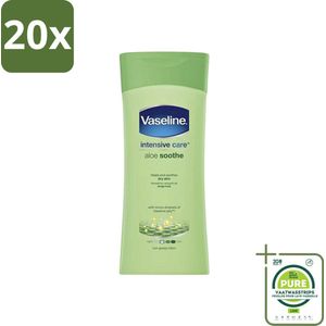 20 x Vaseline Bodylotion Aloe Soothe 200 ml - Grootverpakking - Lichaamslotion - Aloë Vera - Verzachtende Lotion - Hydraterende Lotion - Droge Huid