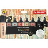 STABILO BOSS ORIGINAL - Markeerstift - Etui Met 8 Kleuren - NatureColors