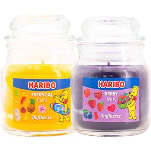 Haribo kaarsen 85gr set 2 - 1x klein Tropical 1x klein Berry