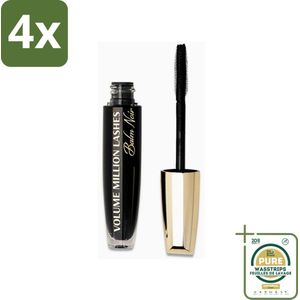 L'Oréal Paris - Mascara - Volume Million Lashes Balm Noir - Zwart - 8,9 ml - Voordeelverpakking - 4 stuks - Volume - Verzorging