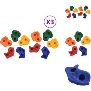 vidaXL Klimstenen Klimwand - 10.5 x 9 x 4.5 cm - PE - Rood - Blauw - Oranje - Groen - Geel - Klimgordel