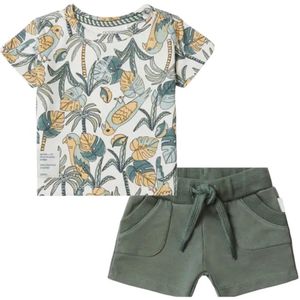 Noppies jongens baby set: Shirt Banning en Short Buena Vista Agave Green maat 68
