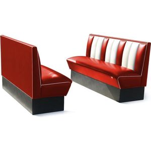 Bel Air Dinerbank Single Booth HW-150 Rood