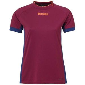 Kempa Prime Shirt Dames Donker Rood-Diep Blauw Maat S